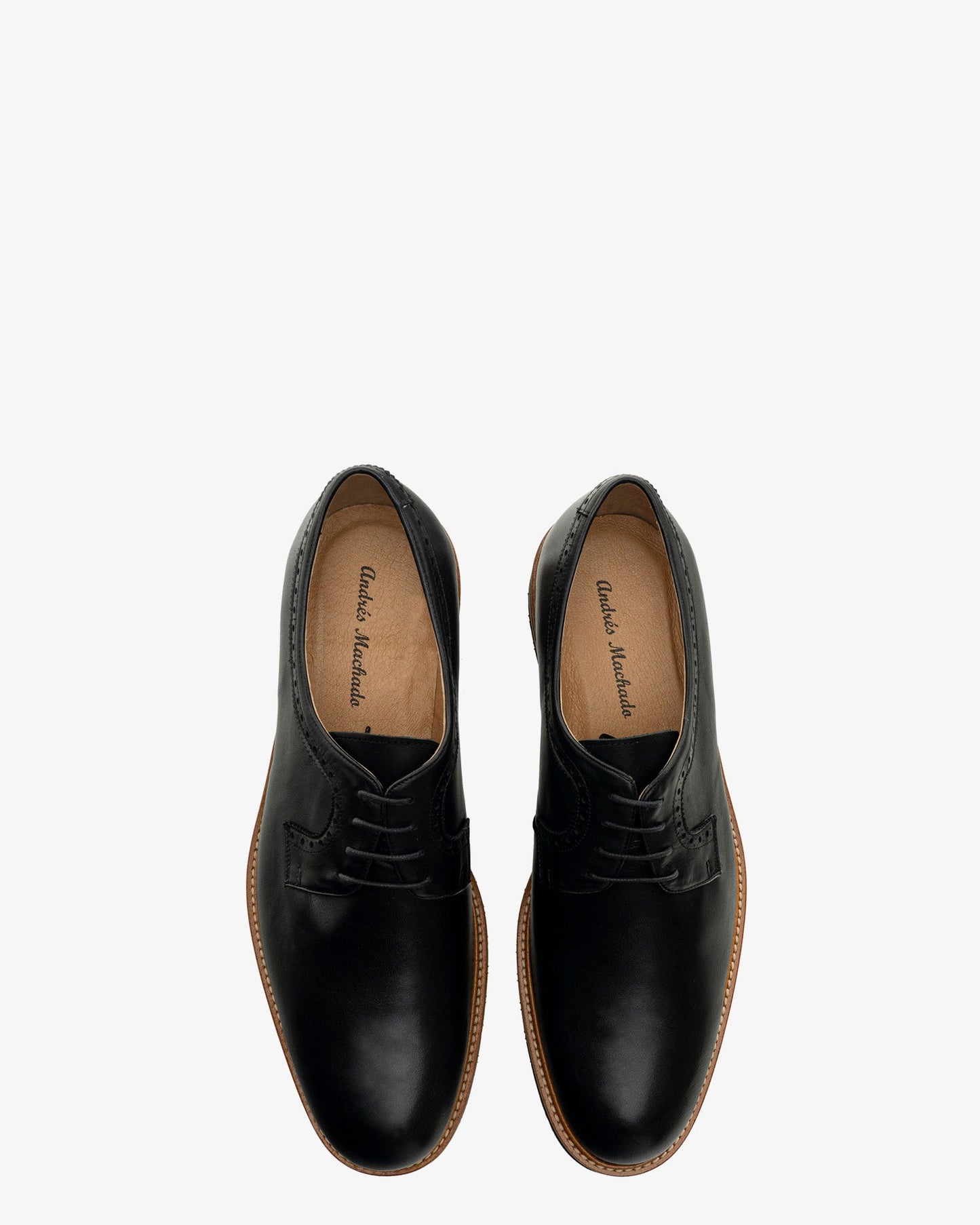 Black leather Oxford style shoe