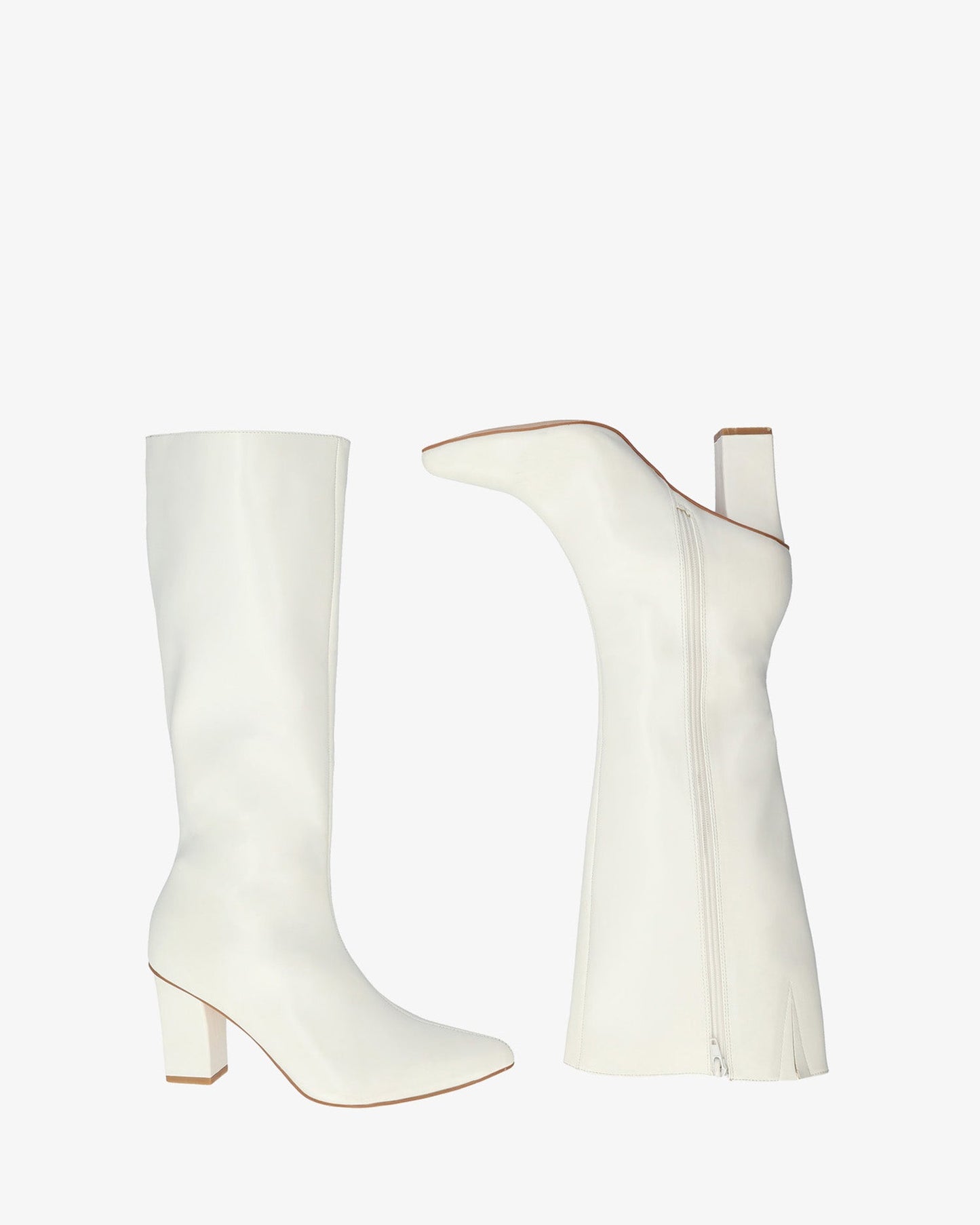 White soft heeled boot