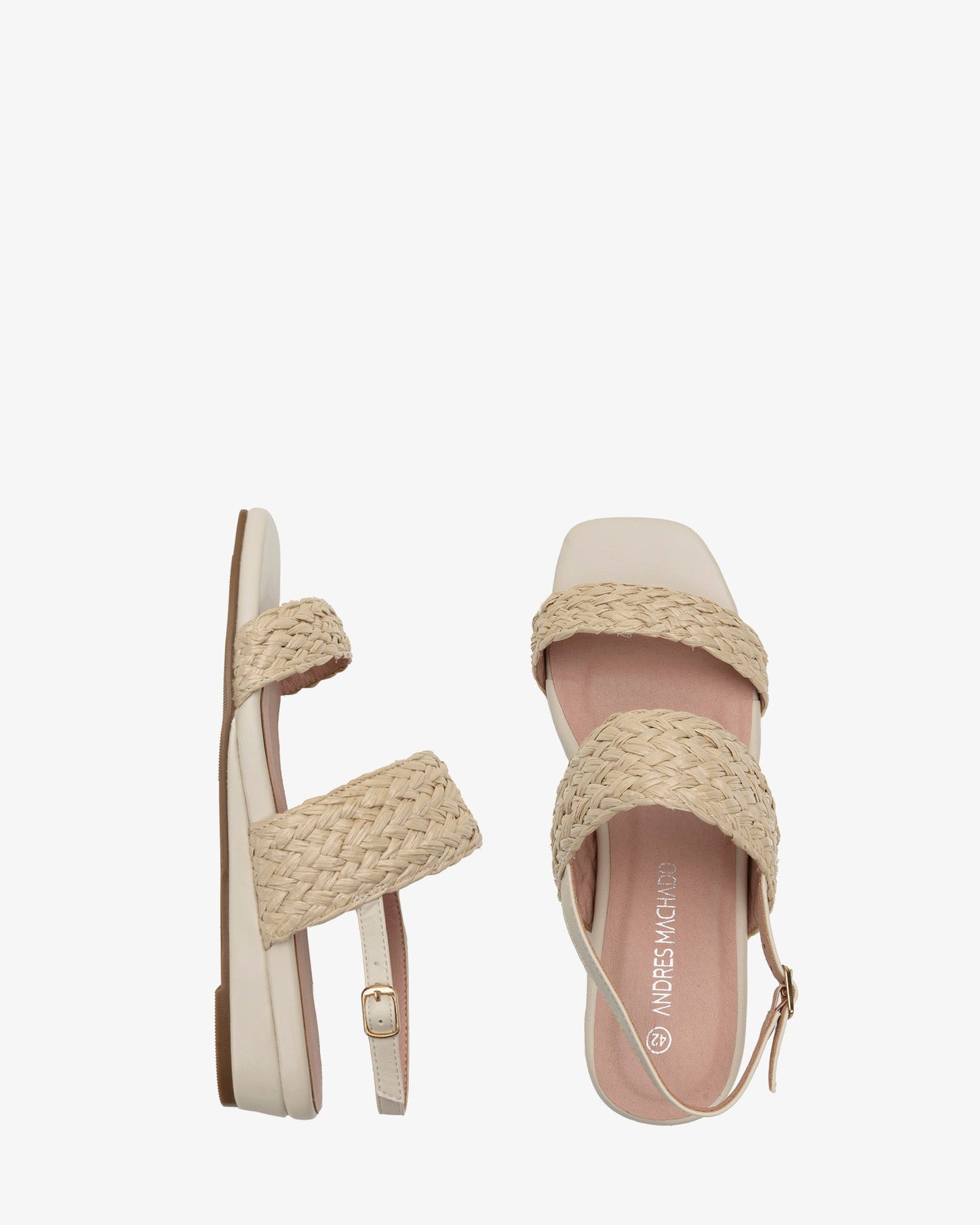 Sandalia trenzada en soft beige