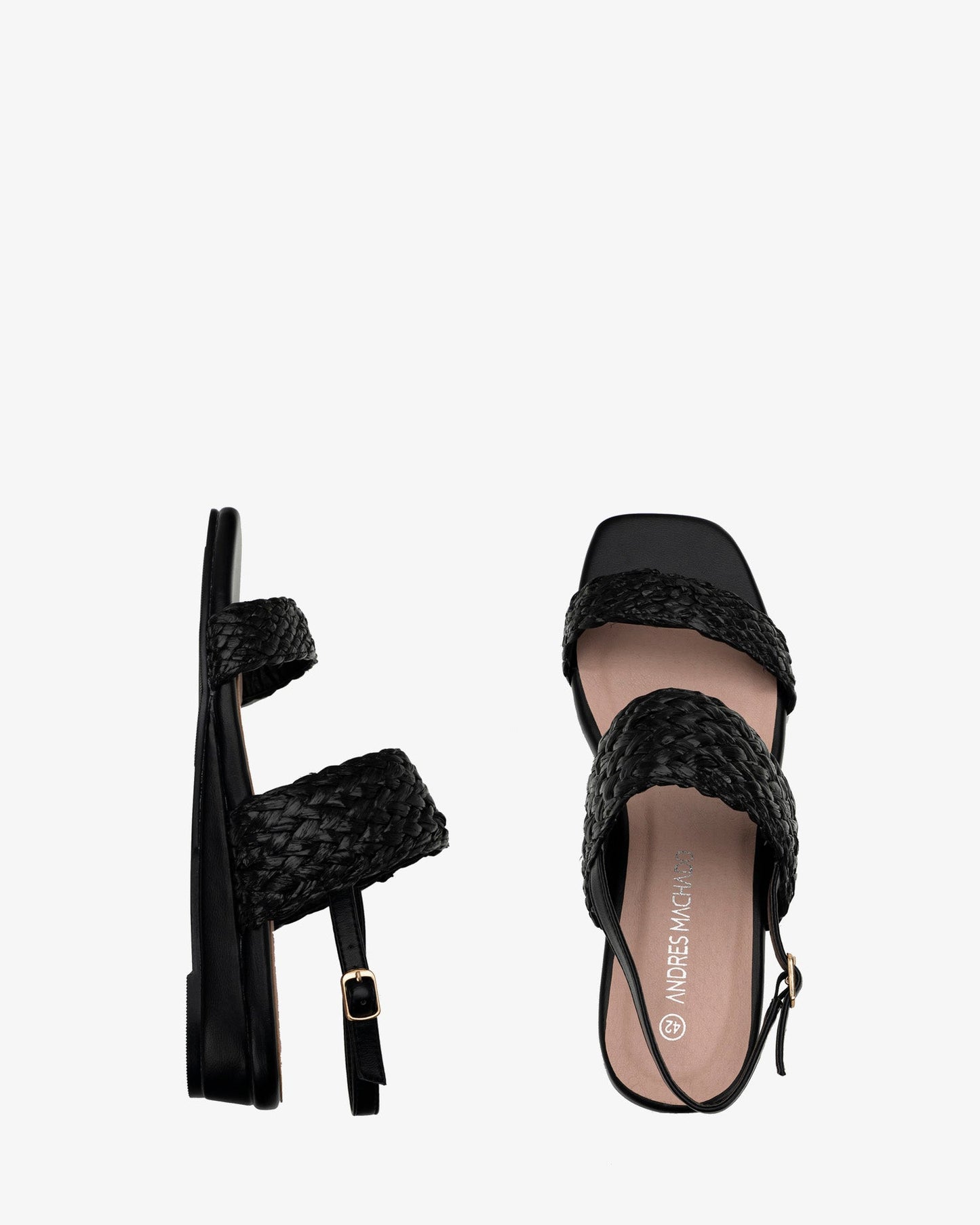 Sandalia trenzada en soft negro