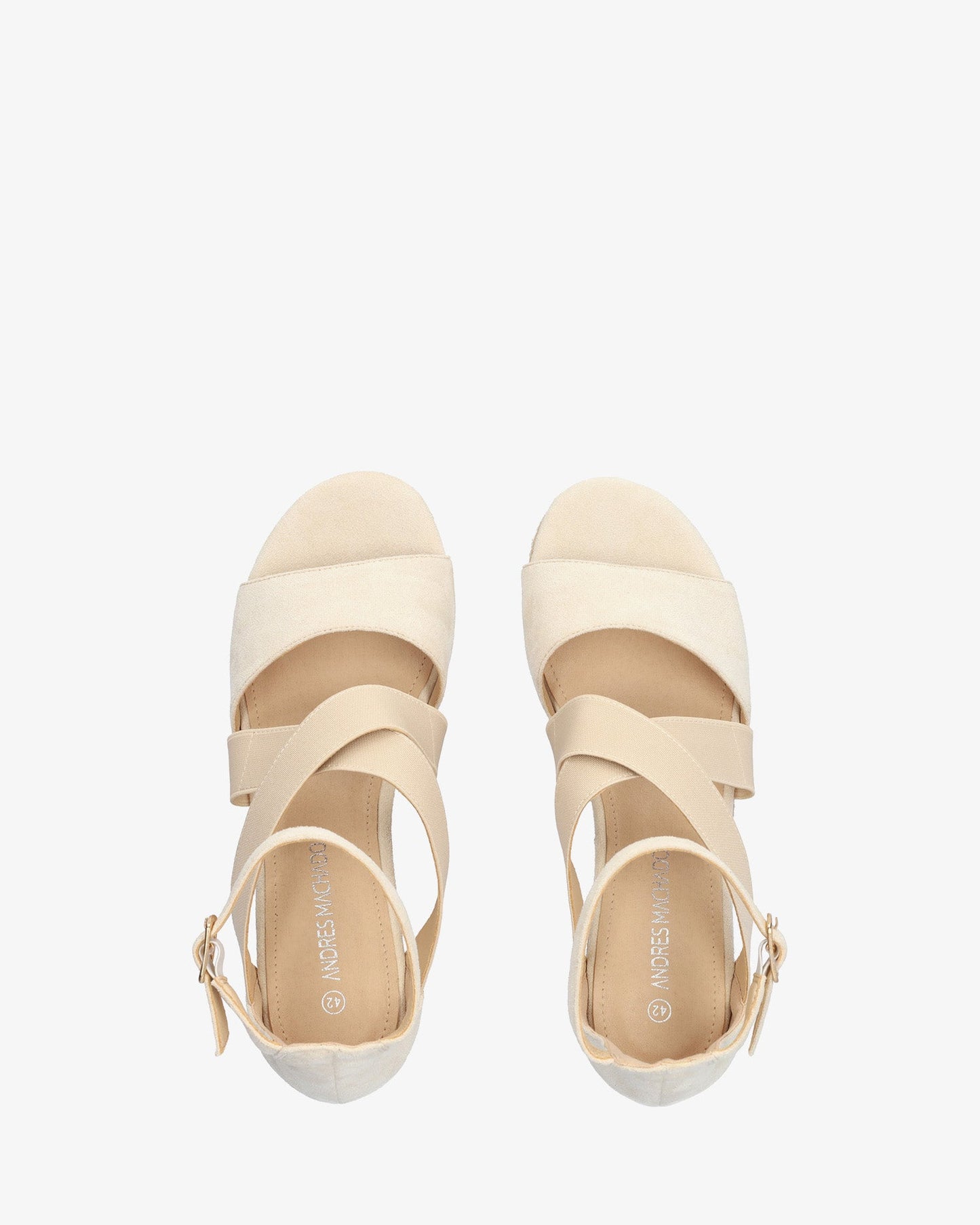 Cream faux suede espadrilles with jute wedge