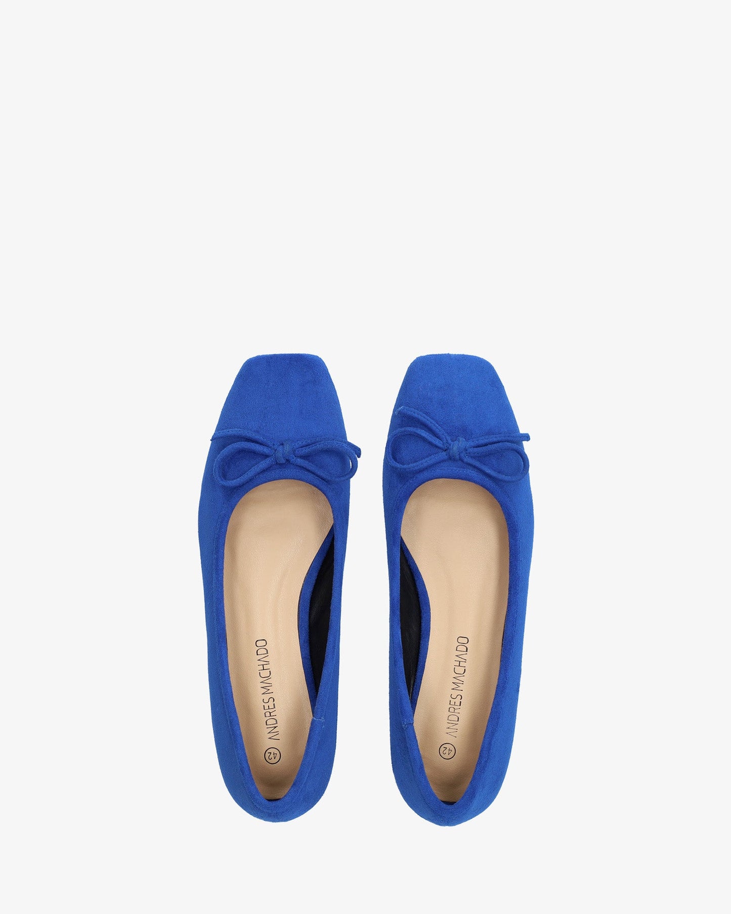 Blue suede-like ballerina flat