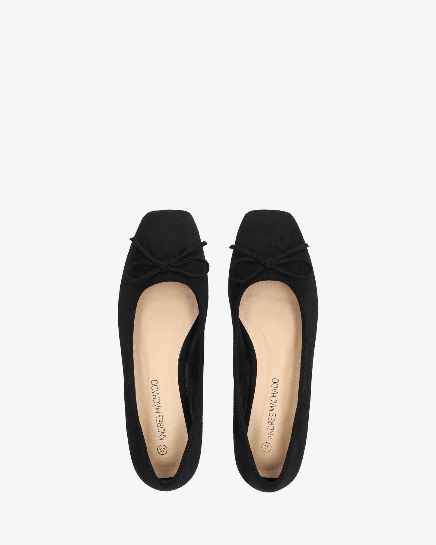 Black faux suede ballerina flat