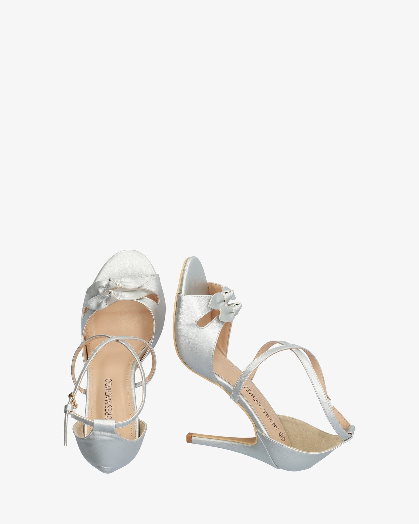 Sandalia en soft plata con tacón alto