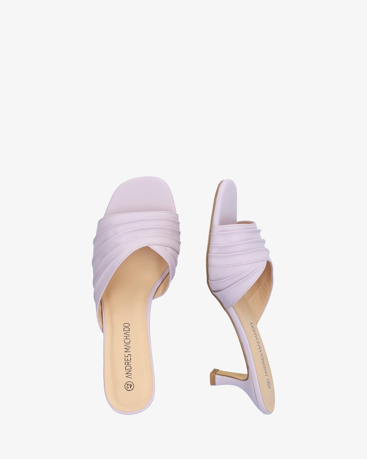 Mule en soft lila con tacón kitten