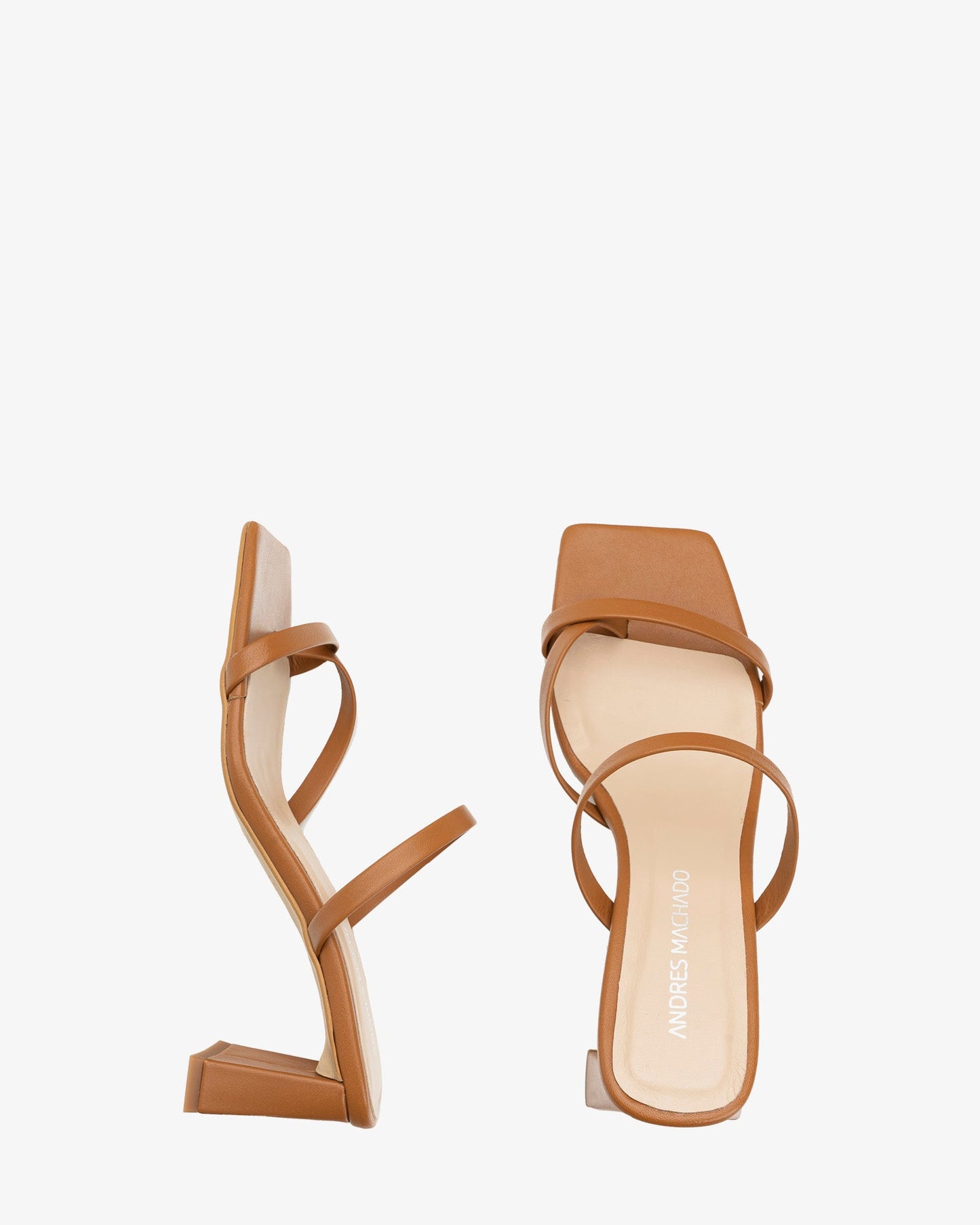 Leather mule with a square toe.