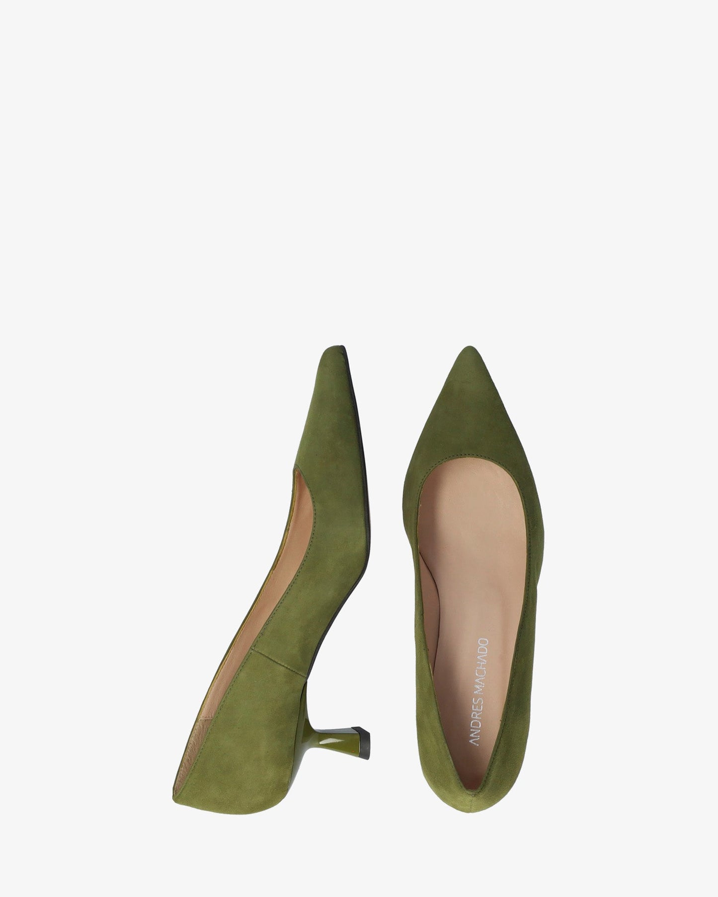 Khaki suede heeled shoe