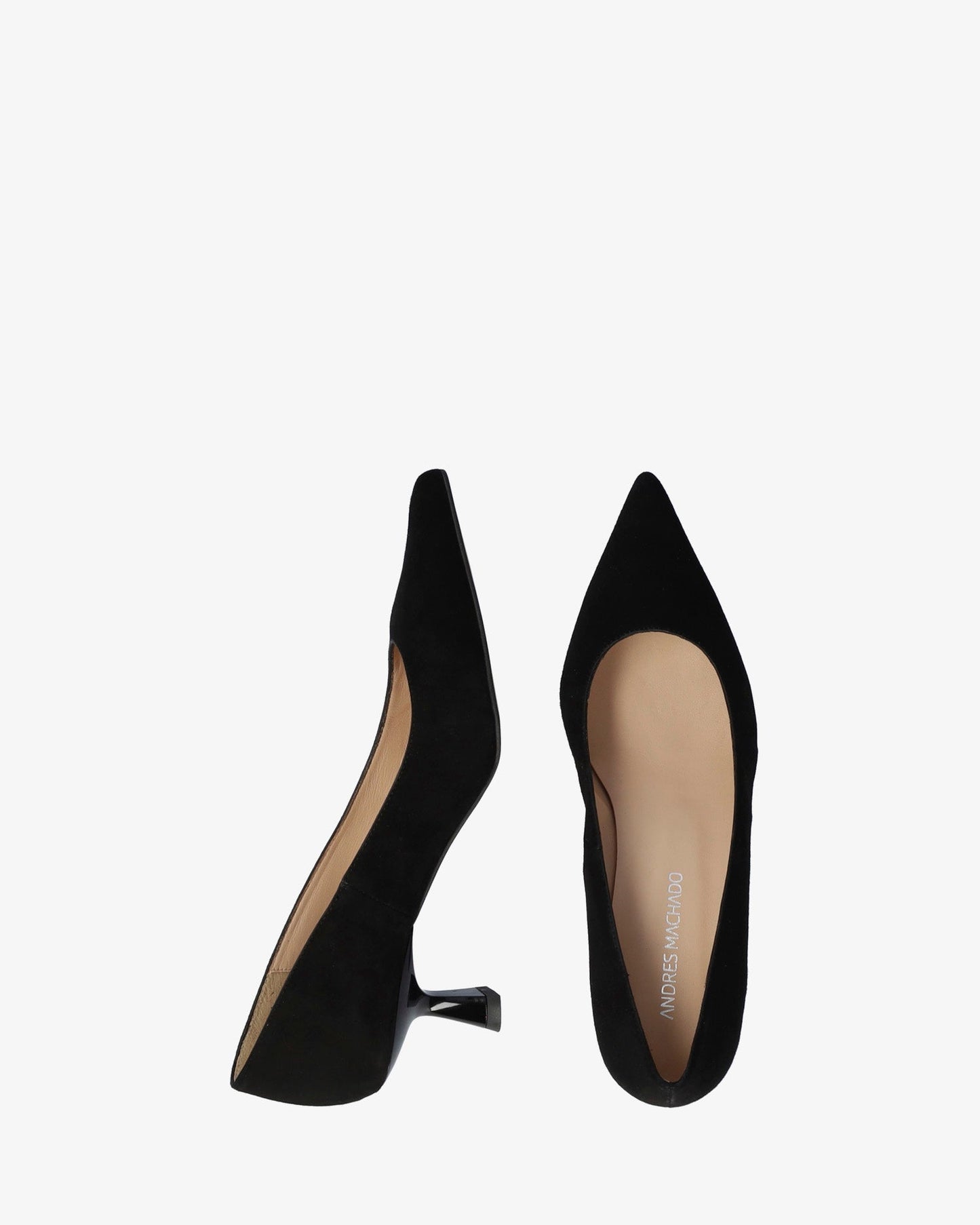 Black suede high heel shoe