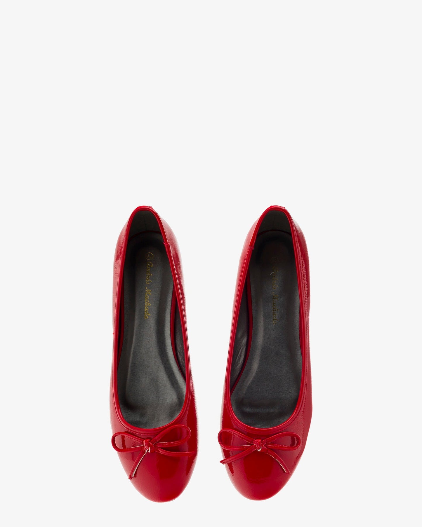 Classic ballerina flats in red patent leather