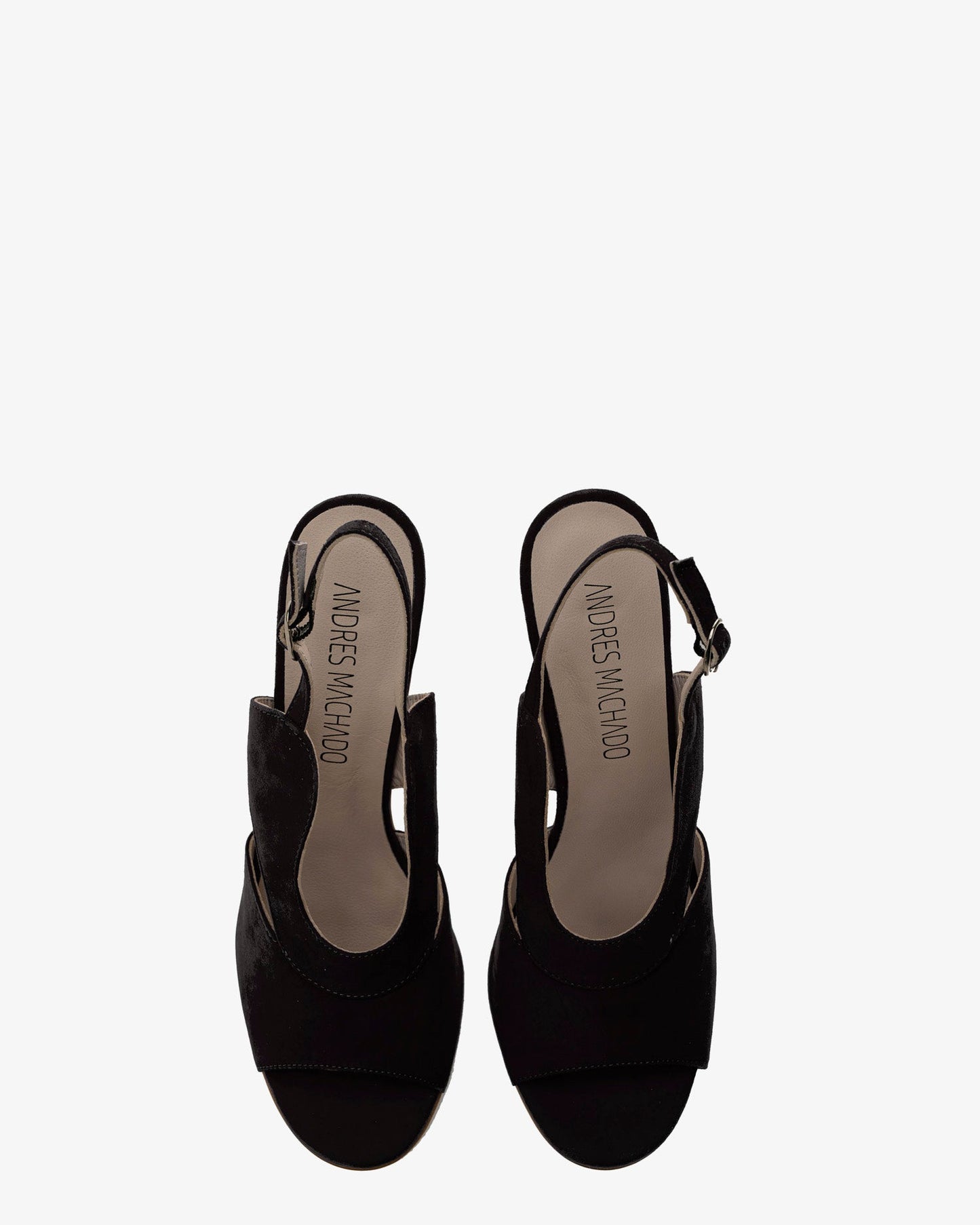 Sandalias destalonadas en ante negro