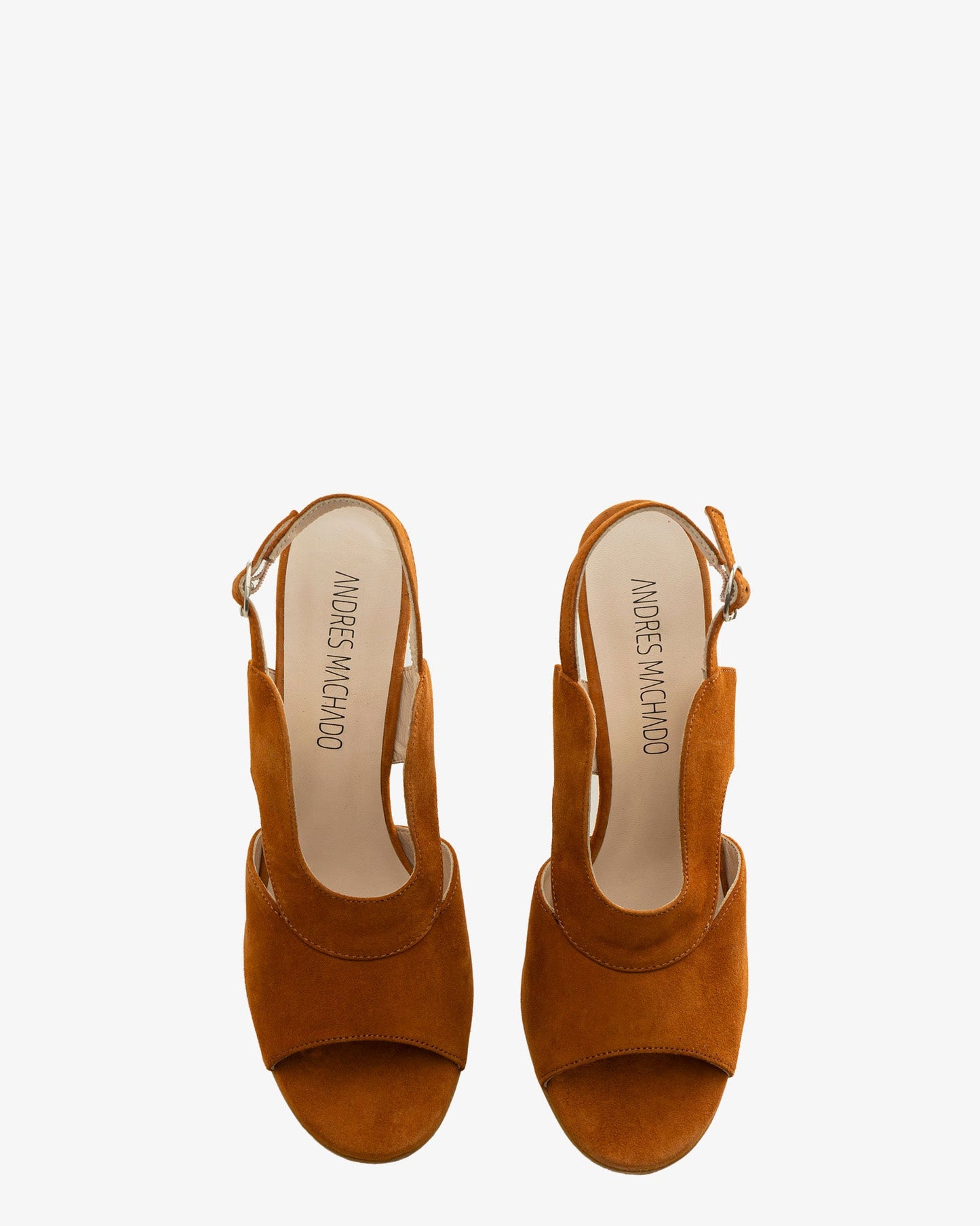 Sandalias destalonadas en ante teja