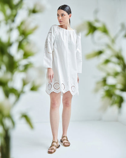 Sandalia plana en piel blanco