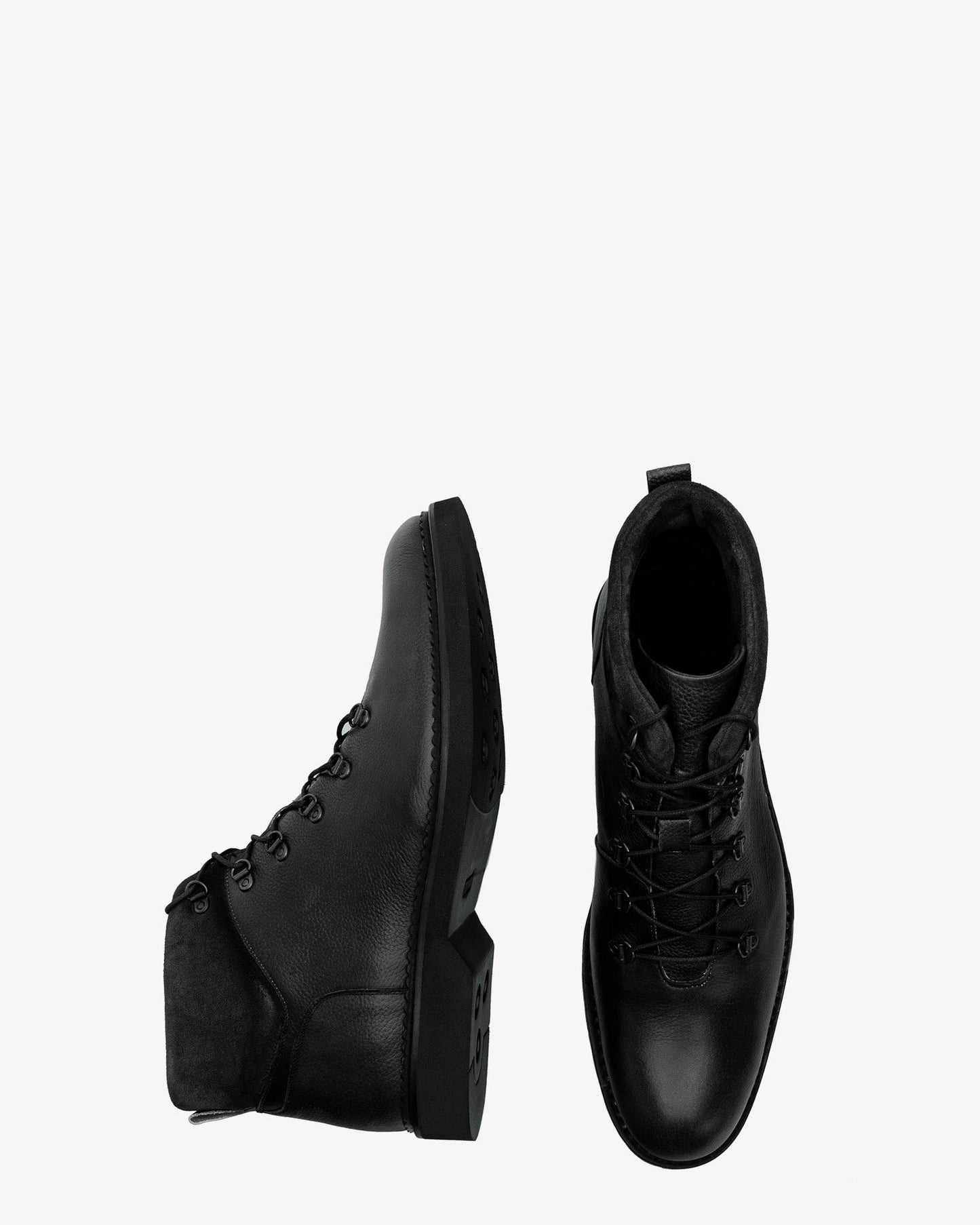 Botín grabado piel negro