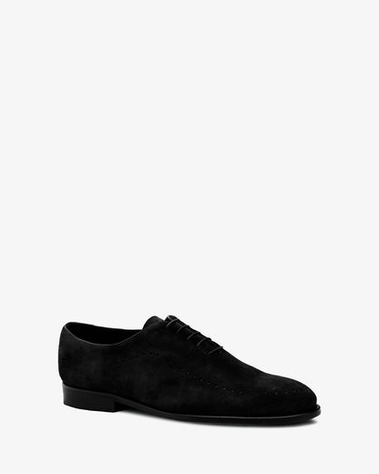 Black suede shoe with laces
