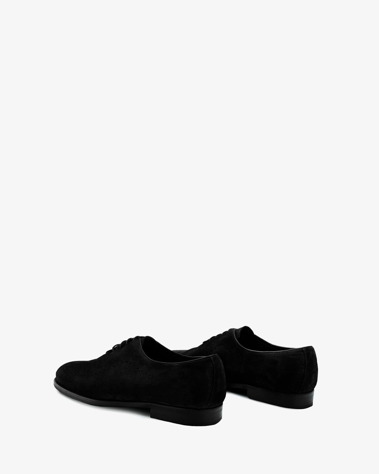 Black suede shoe with laces