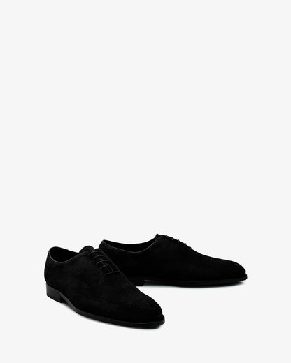 Black suede shoe with laces