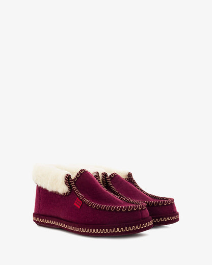 Botín antelina burdeos con borreguillo