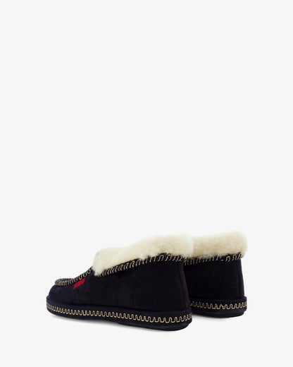 Botín antelina azul marino con borreguillo