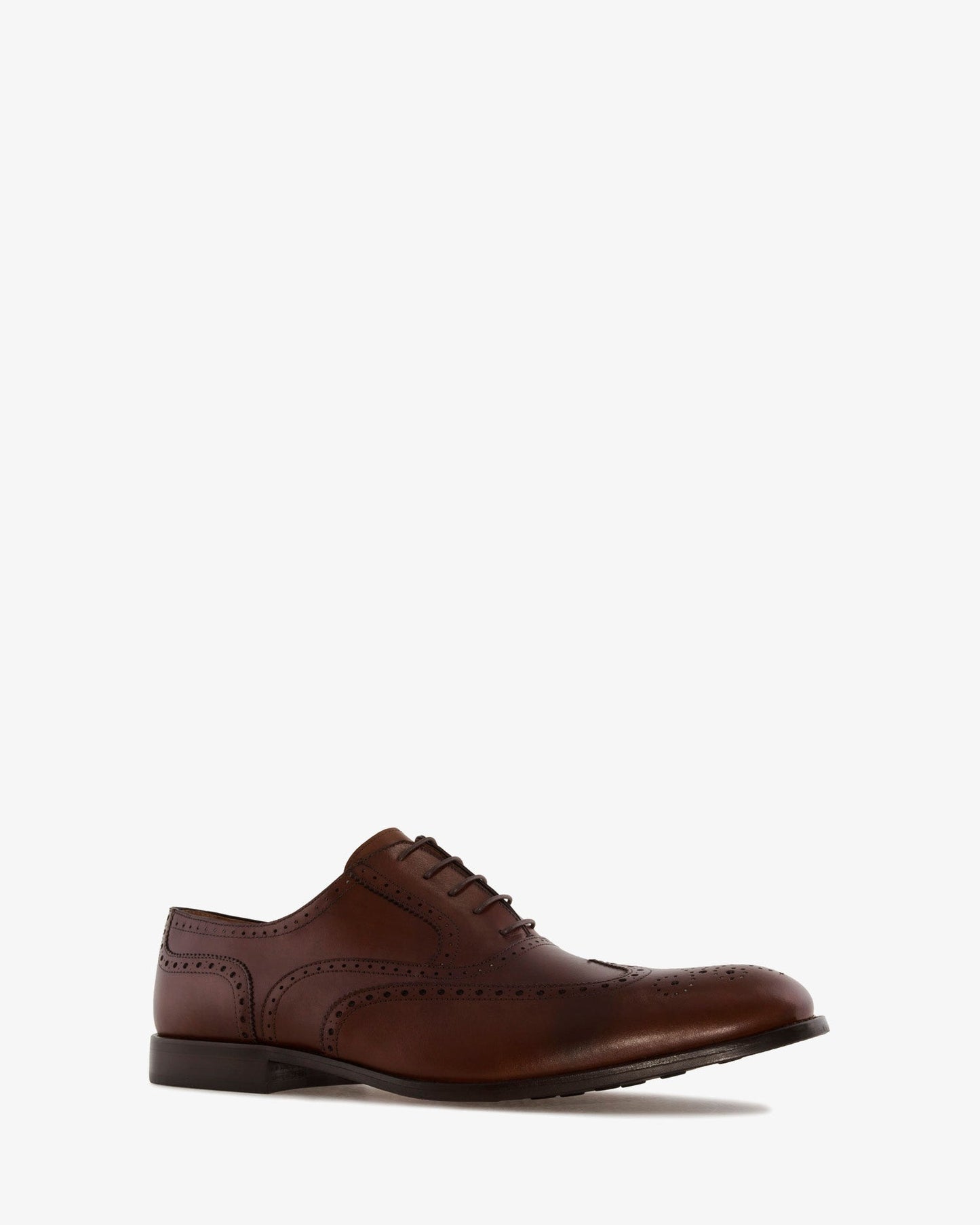 Men's Oxford-style shoe in mahogany leather