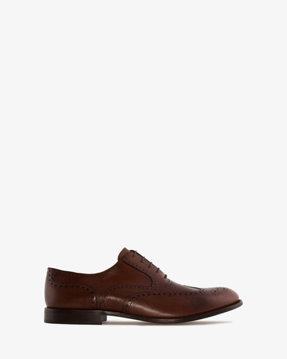 Men's Oxford-style shoe in mahogany leather