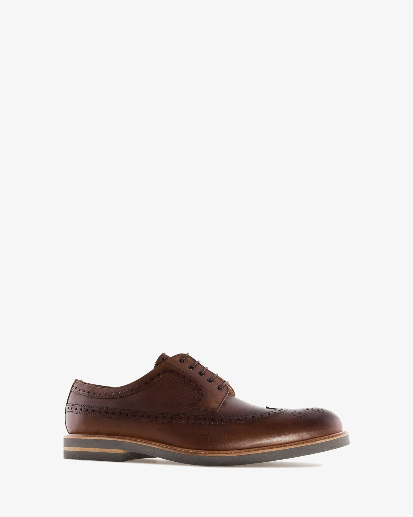 Brown leather Oxford style shoe