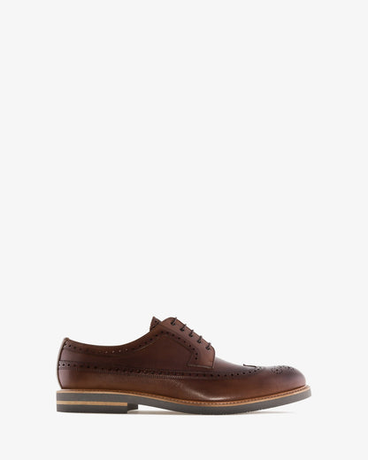 Brown leather Oxford style shoe