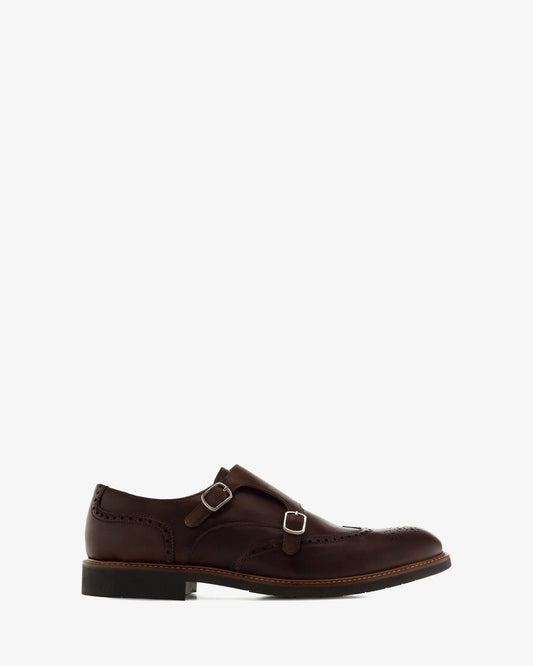 Zapato monk piel marron