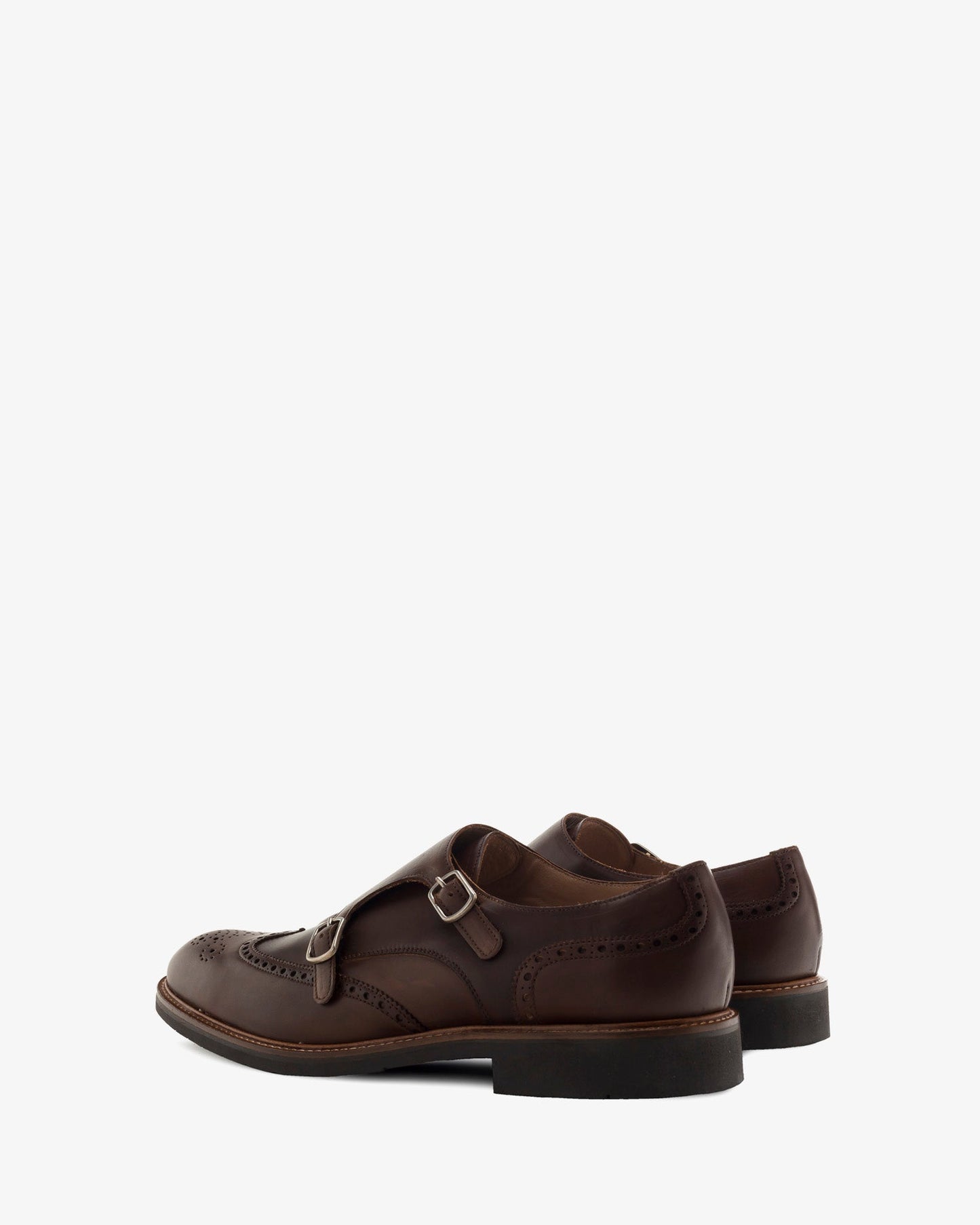 Brown leather monk shoe