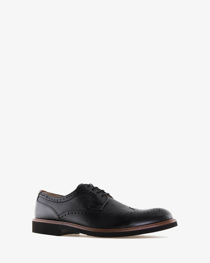 Black leather Oxford style shoe