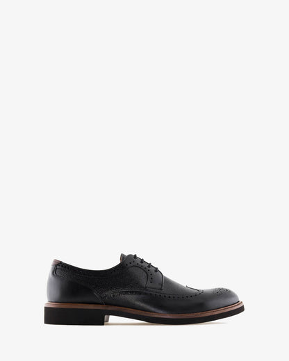 Black leather Oxford style shoe