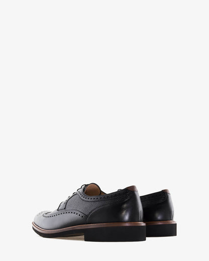Black leather Oxford style shoe