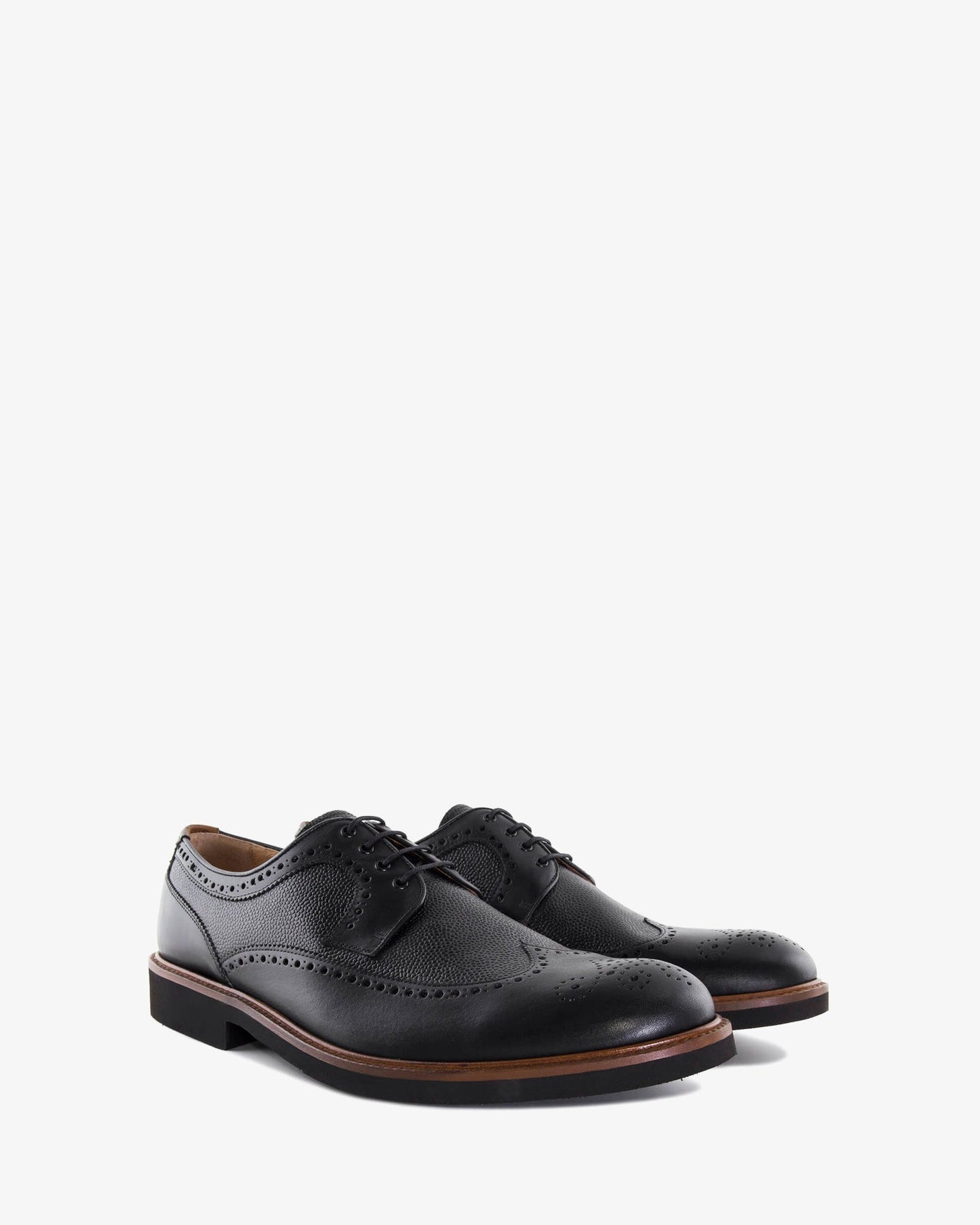 Black leather Oxford style shoe