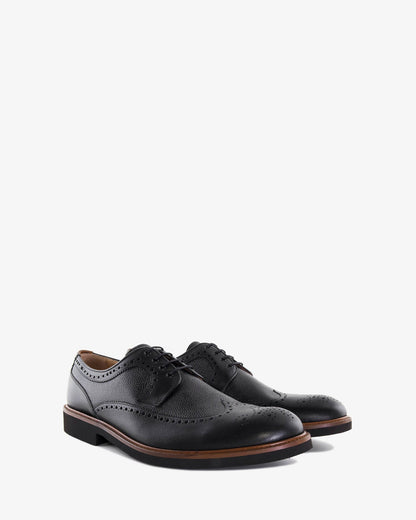 Black leather Oxford style shoe