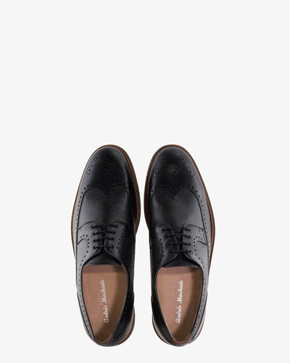 Black leather Oxford style shoe