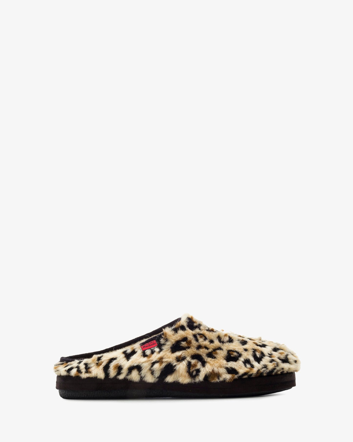 Leopard print long-haired slippers