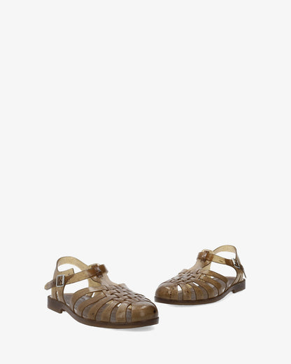 Sandalias cangrejeras canela