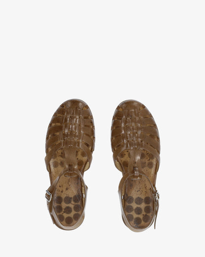 Sandalias cangrejeras canela