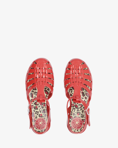 Sandalias cangrejeras granate