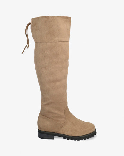 High boot in sienna suede