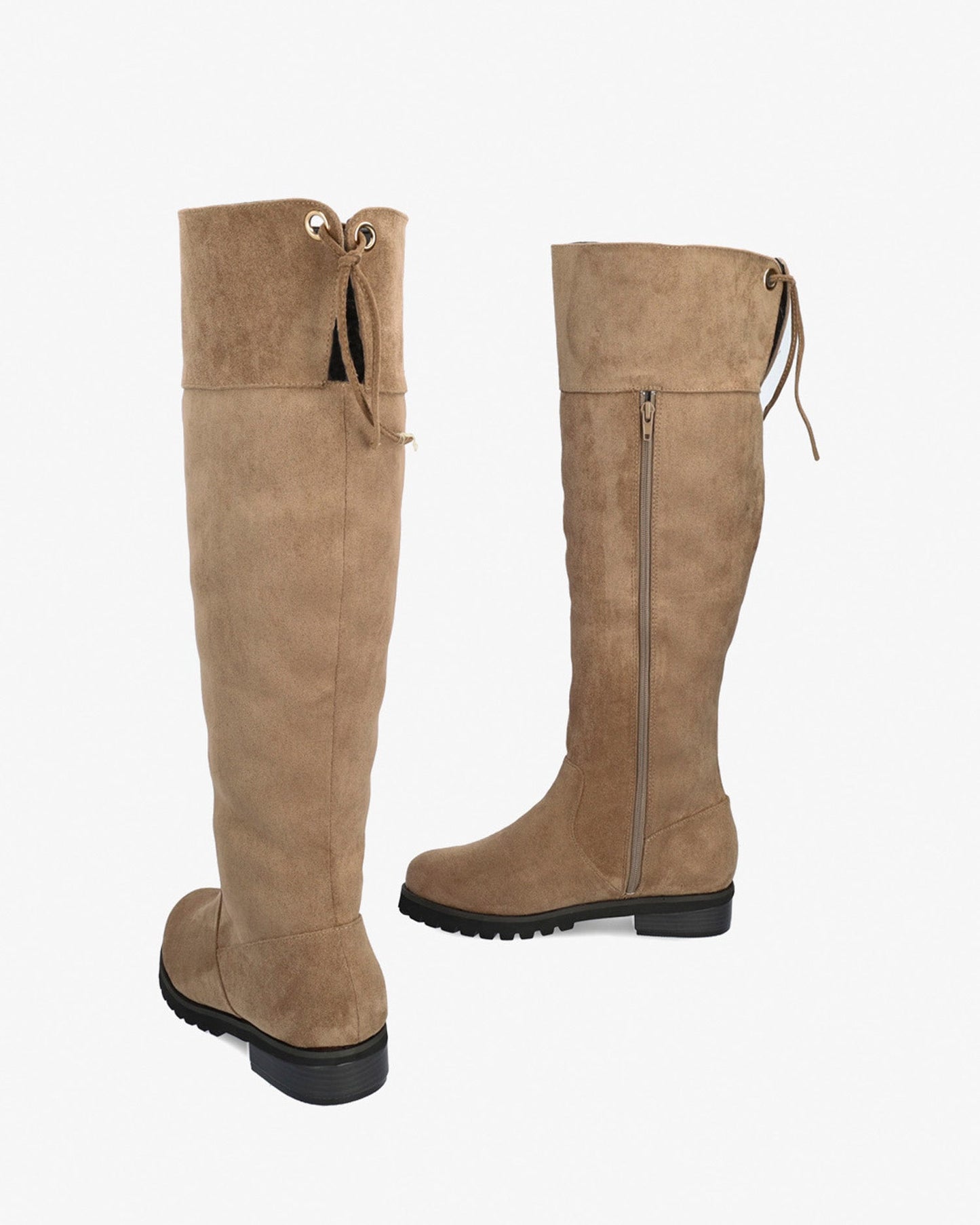 High boot in sienna suede