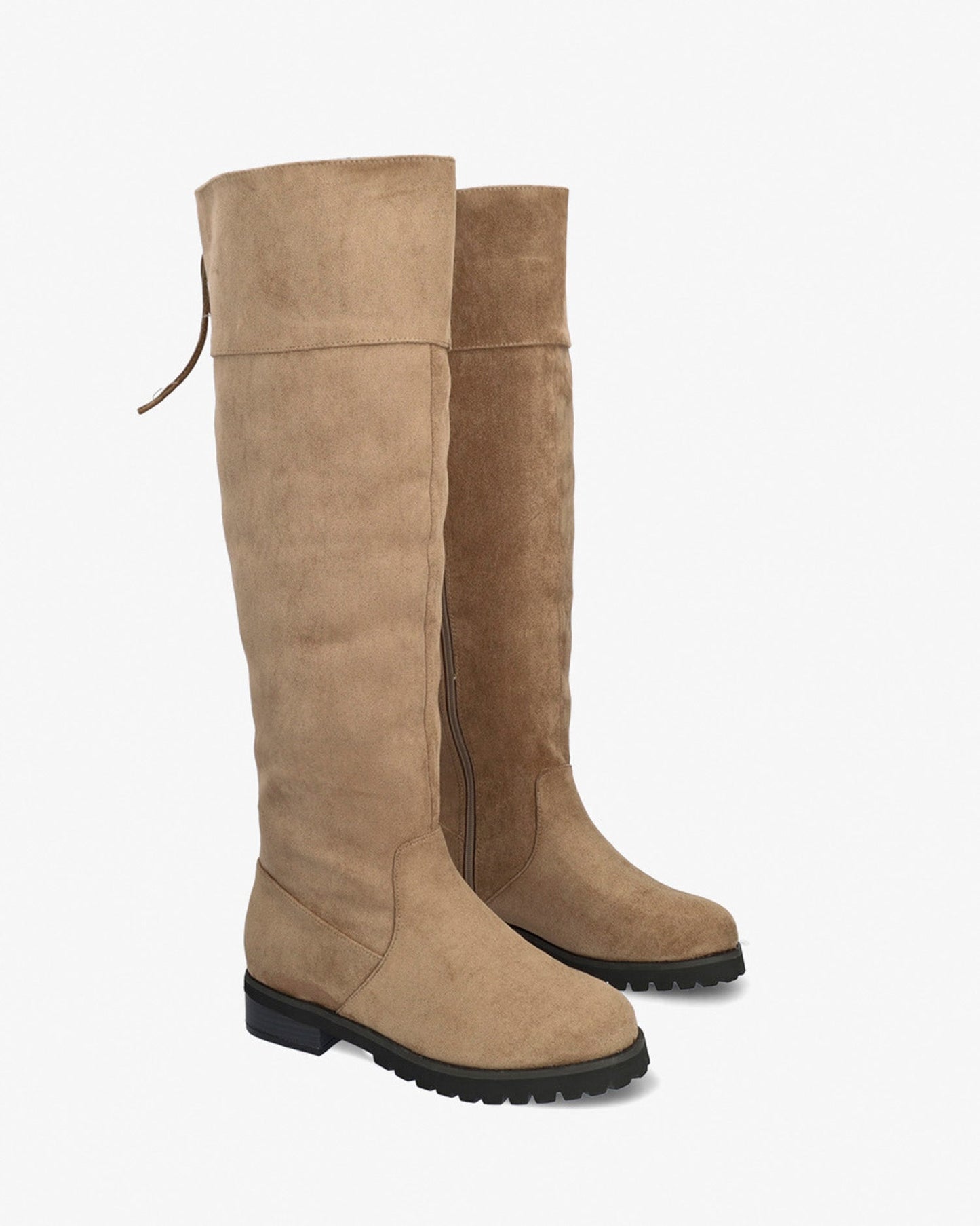 High boot in sienna suede