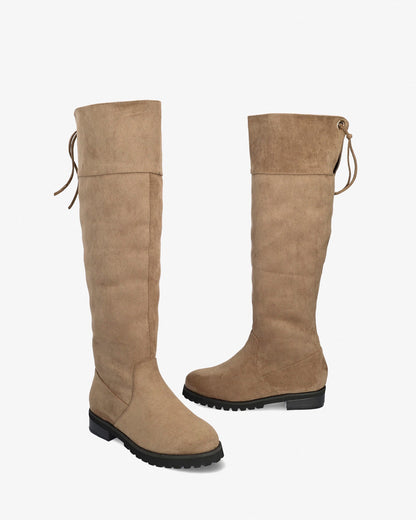 High boot in sienna suede