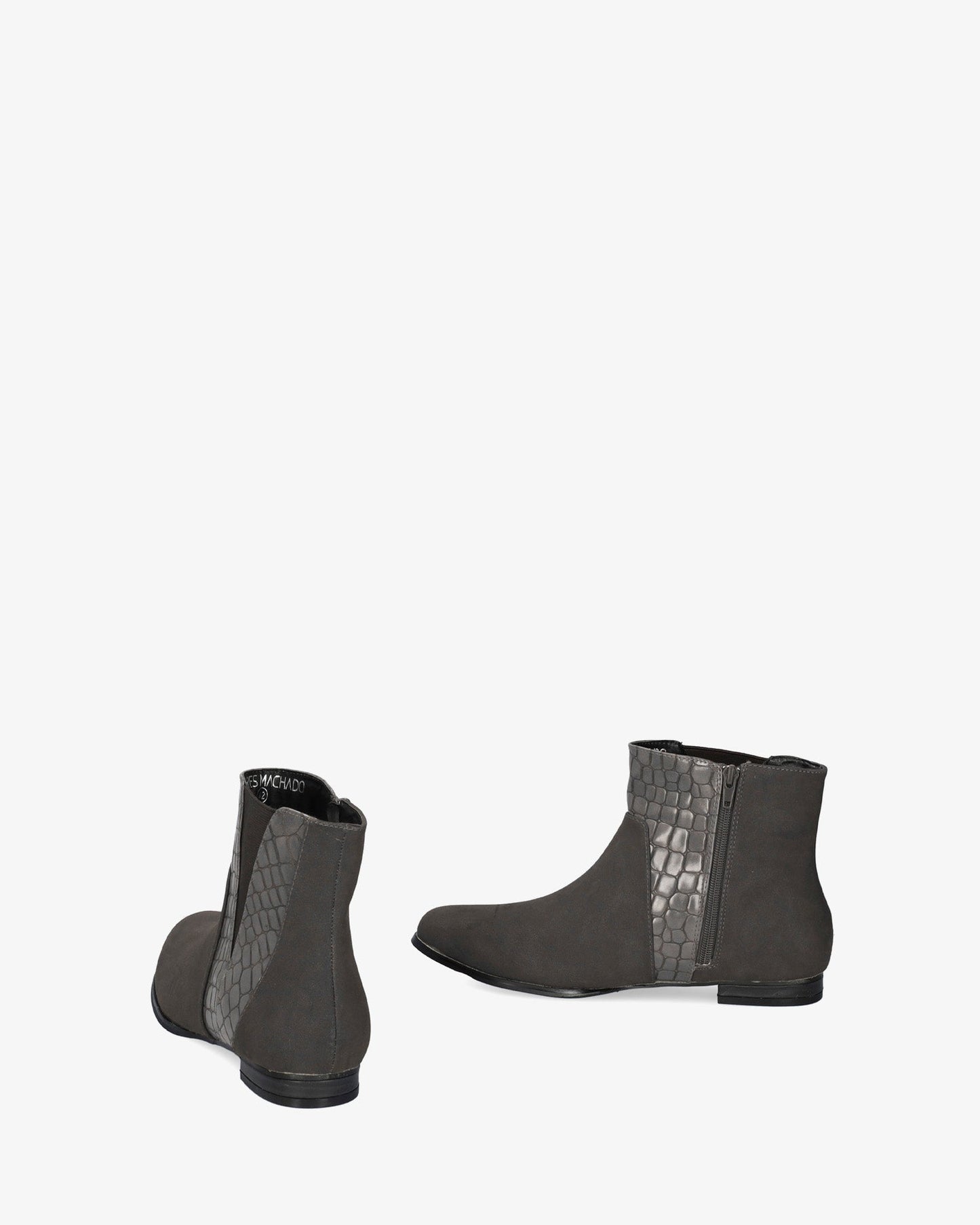 Botín combinado en coco y ante gris