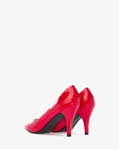 Classic red patent leather salon