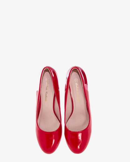 Classic red patent leather salon