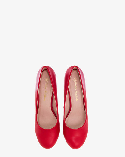 Zapatos de salón retro en soft rojo