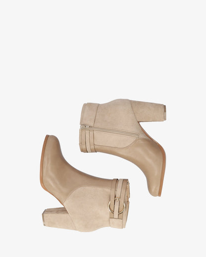 Beige ankle boots