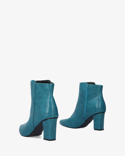 Botín tacón en soft azul