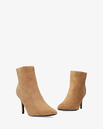 Botín tacón símil ante marrón