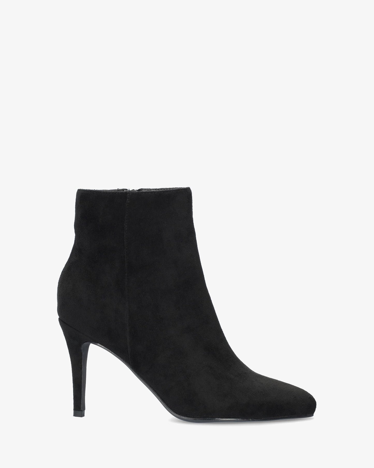 Black faux suede ankle boots